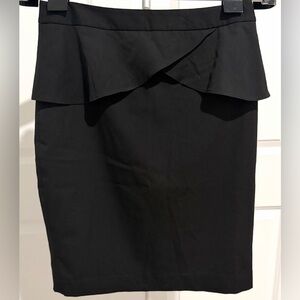 Express Black Peplum Pencil Skirt Size 4 Work Office Career Chic